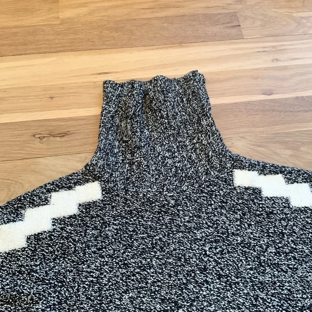 LOFT Turtleneck Drop Shoulder Oversized Marbled Sweater Tunic Women’s XS/S - Picture 6 of 16